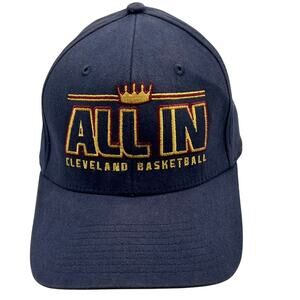 Cleveland Cavaliers ALL IN NBA Hat NISSIN Blue Crown Gold S/M LeBron Era Good